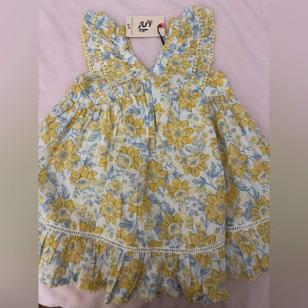Sincerely Jules Yellow and Blue Floral Dress